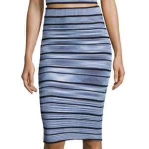 Torn by Ronny Kobo Striped Bandage Skirt